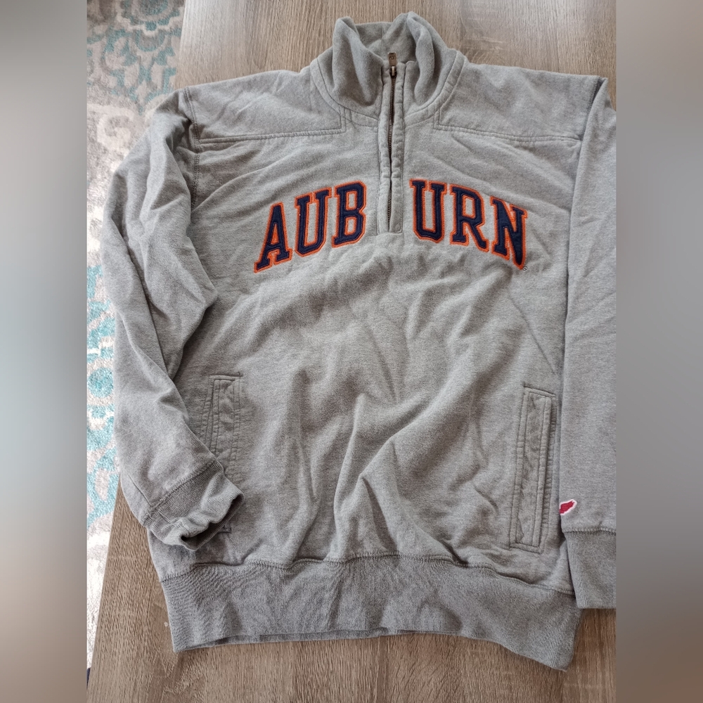 AUBURN SWEATSHIRT QUARTER ZIP LARGE Football Sports Fall Sweater